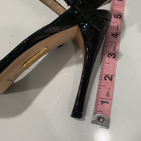 Prada by Neiman Marcus Black Leathee Strappy Heels - Picture 3 of 6